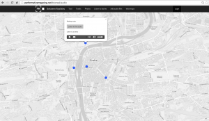 Map demonstrating places where stories can be retrieved